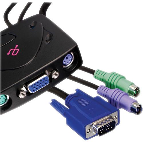 Aluratek 2-Port PS 2 KVM Switch with Cables