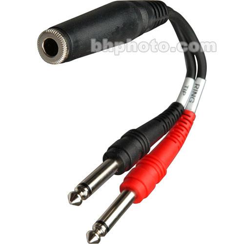 Hosa Technology Stereo 1 4" Female to 2 Mono 1 4" Male Y-Cable - 6 in