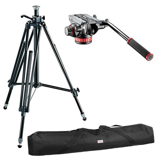 Manfrotto 502AH Video Head, 028B Triman Tripod, and Padded Bag Kit