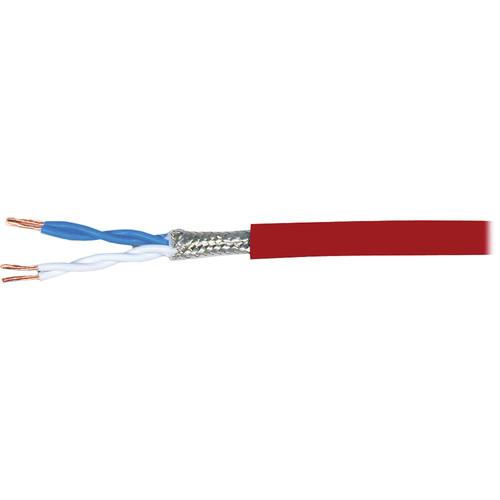 Canare L-2T2S Twisted Pair Microphone Bulk Cable, Red