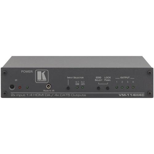 Kramer 2-Input 1:4 HDMI Twisted Pair Transmitter & Distribution Amplifier