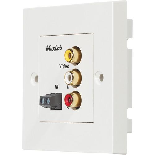 MuxLab 500049-WP-UK Stereo AV IR Pass-Thru Wall Plate Balun