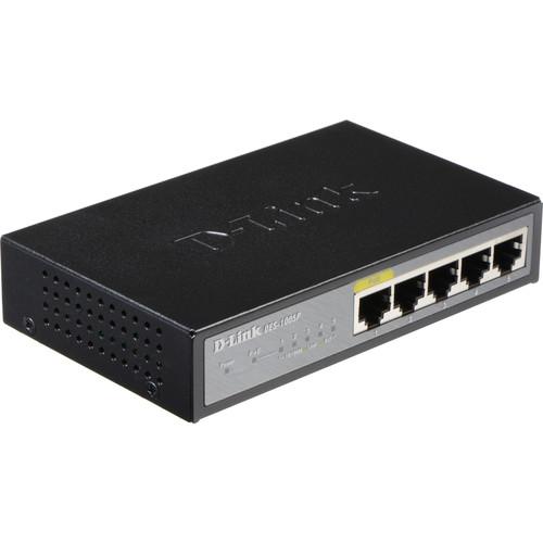 D-Link DES1005P 5-Port Fast Ethernet PoE Compliant Unmanaged Switch