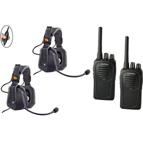 Eartec 2-User SC-1000 Two-Way Radio with Ultra Double Inline PTT Headsets