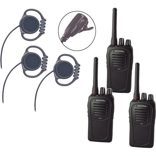 Eartec 3-User SC-1000 Two-Way Radio System with Loop Lapel Mic Headsets