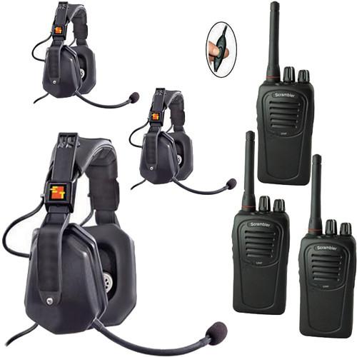 Eartec 3-User SC-1000 Two-Way Radio with Ultra Double Inline PTT Headsets