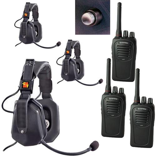 Eartec 3-User SC-1000 Two-Way Radio with Ultra Double Shell Mount PTT Headsets