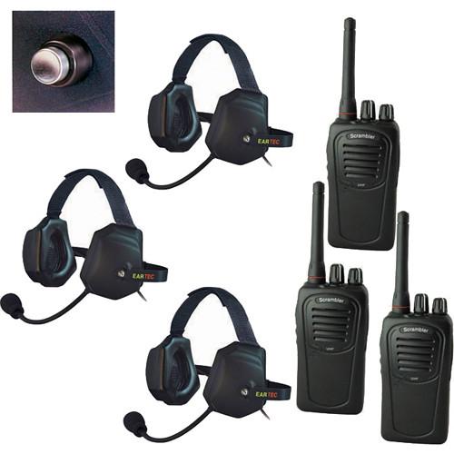 Eartec 3-User SC-1000 Two-Way Radio with XTreme Shell Mount PTT Headsets
