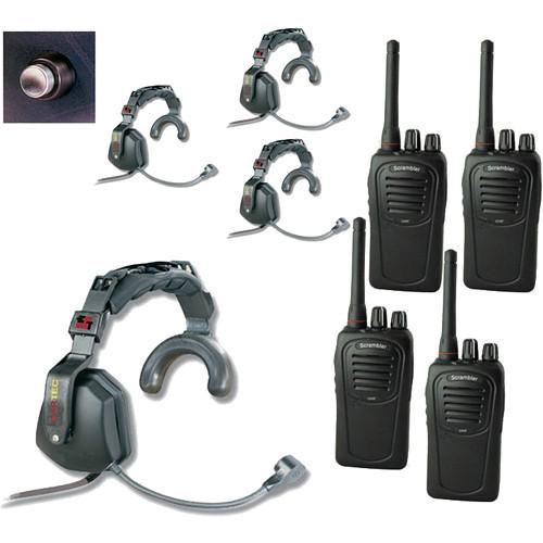 Eartec 4-User SC-1000 2-Way Radio with Ultra Single Shell Mount PTT Headsets