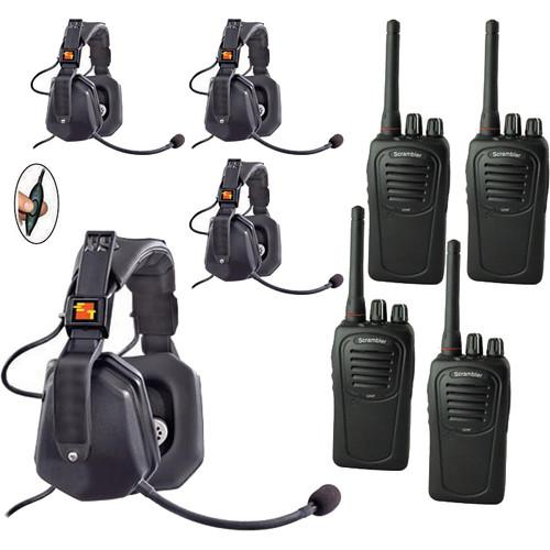 Eartec 4-User SC-1000 Two-Way Radio with Ultra Double Inline PTT Headsets