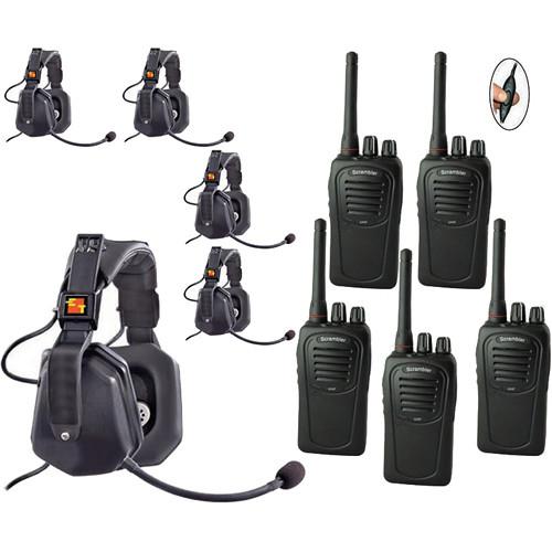 Eartec 5-User SC-1000 Two-Way Radio with Ultra Double Inline PTT Headsets