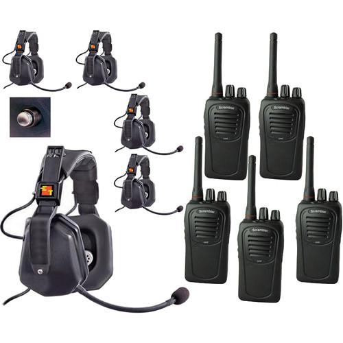 Eartec 5-User SC-1000 Two-Way Radio with Ultra Double Shell Mount PTT Headsets