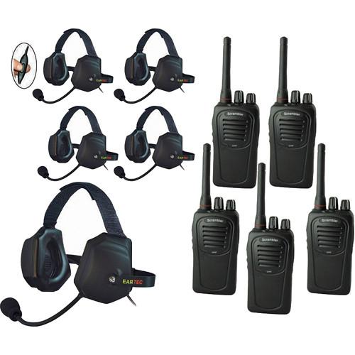 Eartec 5-User SC-1000 Two-Way Radio with XTreme Inline PTT Headsets