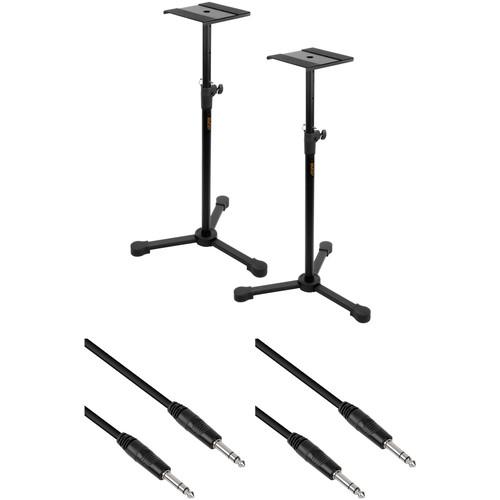 Photo Video Studio Monitor Stands Kit with 1 4" TRS Cables