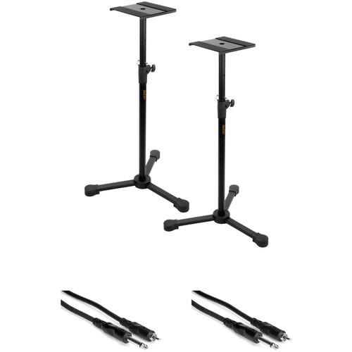 Photo Video Studio Monitor Stands Kit with 1 4" TS to RCA Cables