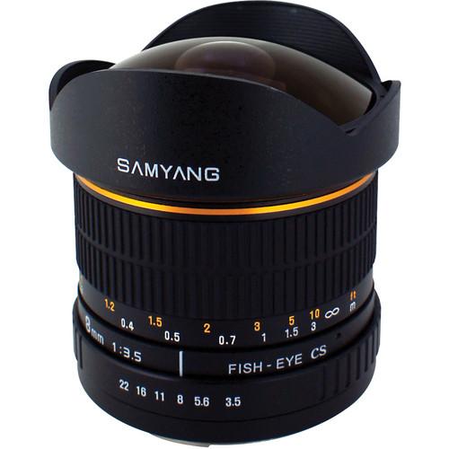 Samyang 8mm Ultra Wide Angle f 3.5 Fisheye Lens for Nikon w Focus Confirm Chip