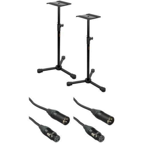 Photo Video Studio Monitor Stands Kit with XLR Cables