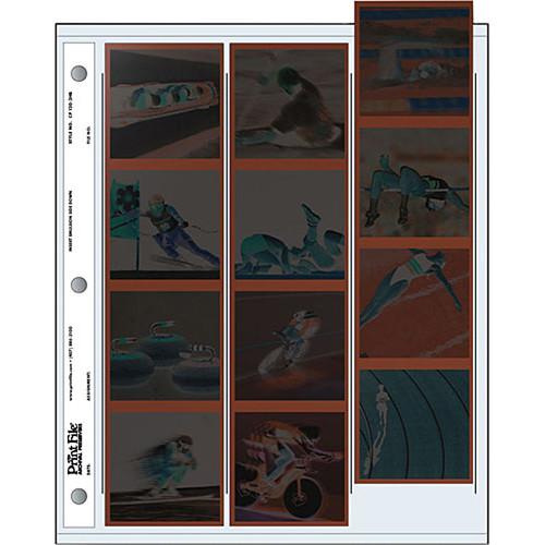 Print File Archival Storage Page for Negatives, 6x6cm , 3-Strips of 4-Frames, Vertical, - 100 Pack