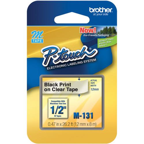 Brother 0.47" Black on Clear "M" Labeling Tape