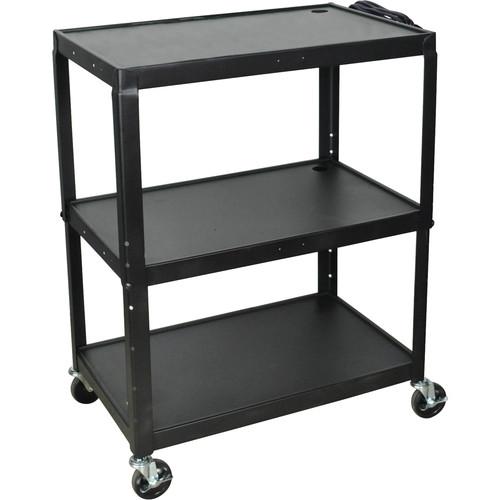 Luxor AVJ42XL Steel Adjustable Height Extra Large AV Cart - Black