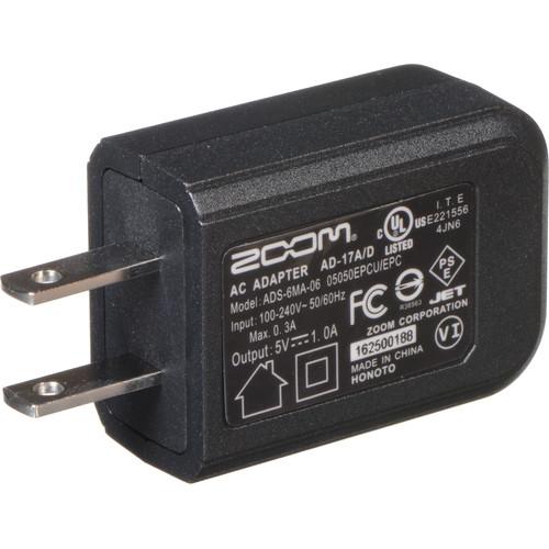 Zoom AD-17 AC Adapter for R8, H6, H2n, H1, H1n, H3-VR & Q2HD Recorders