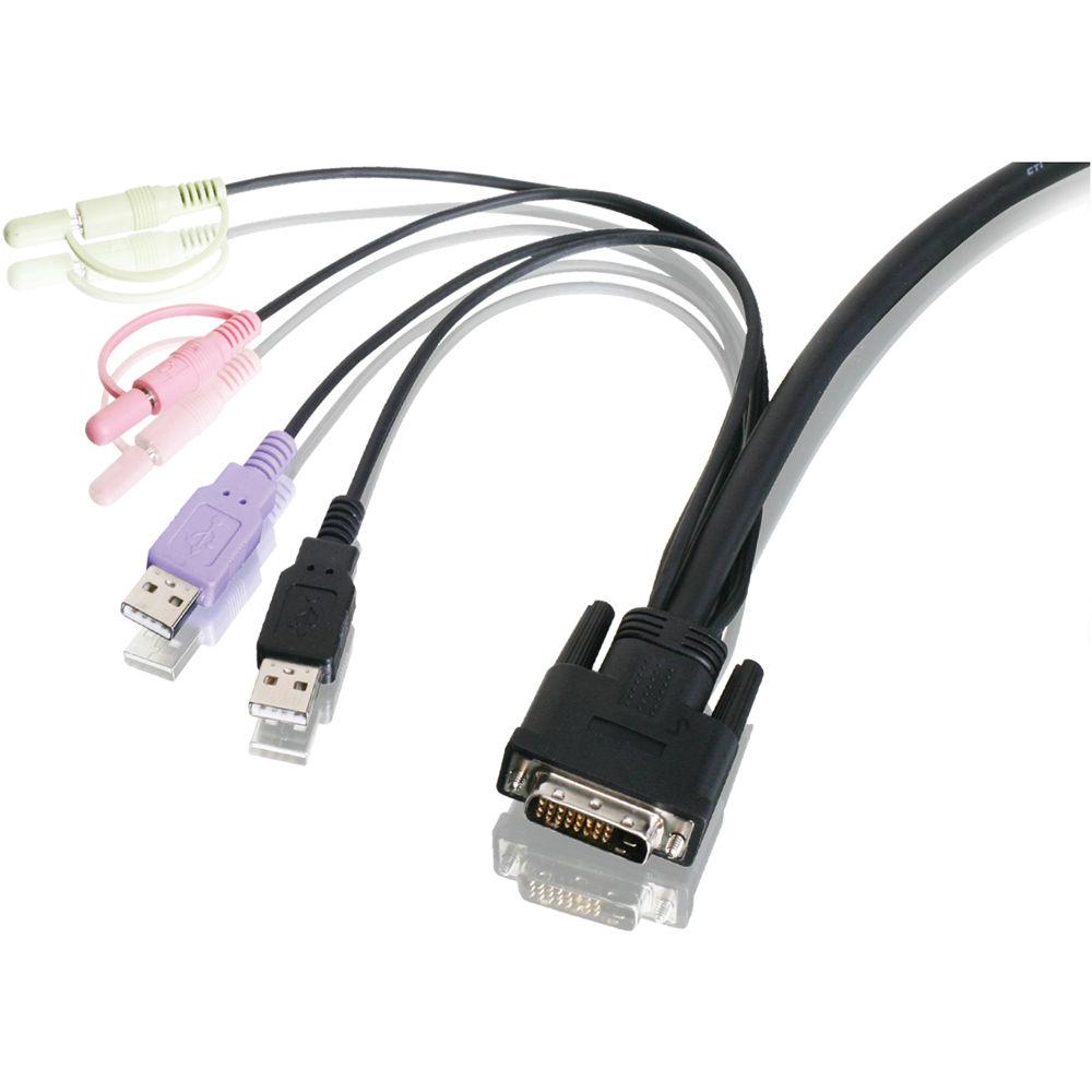 IOGEAR 2-Port Dual-Link DVI Cable KVM with Audio