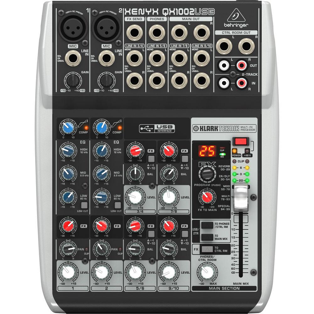 Behringer XENYX QX1002USB 10-Channel USB Mixer with Multi-FX Processor