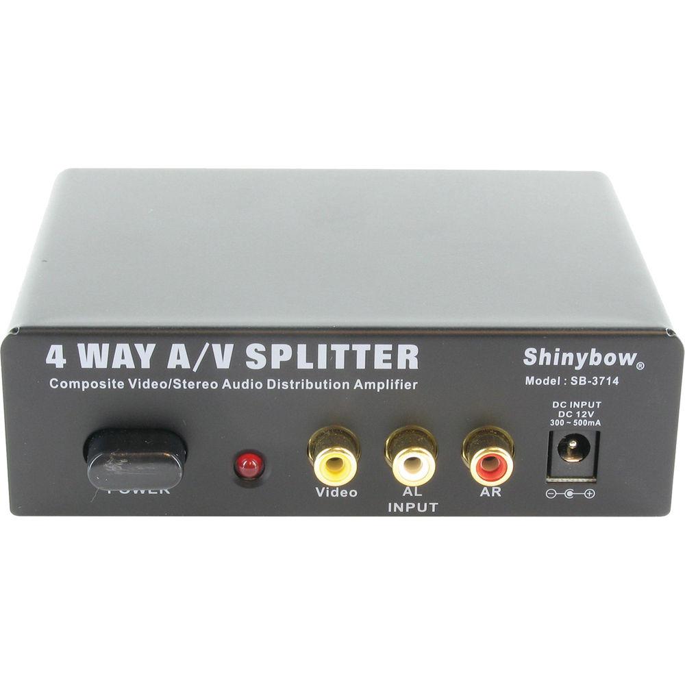 Shinybow SB-3714 1 x 4 Composite Video & Stereo Audio Distribution Amplifier