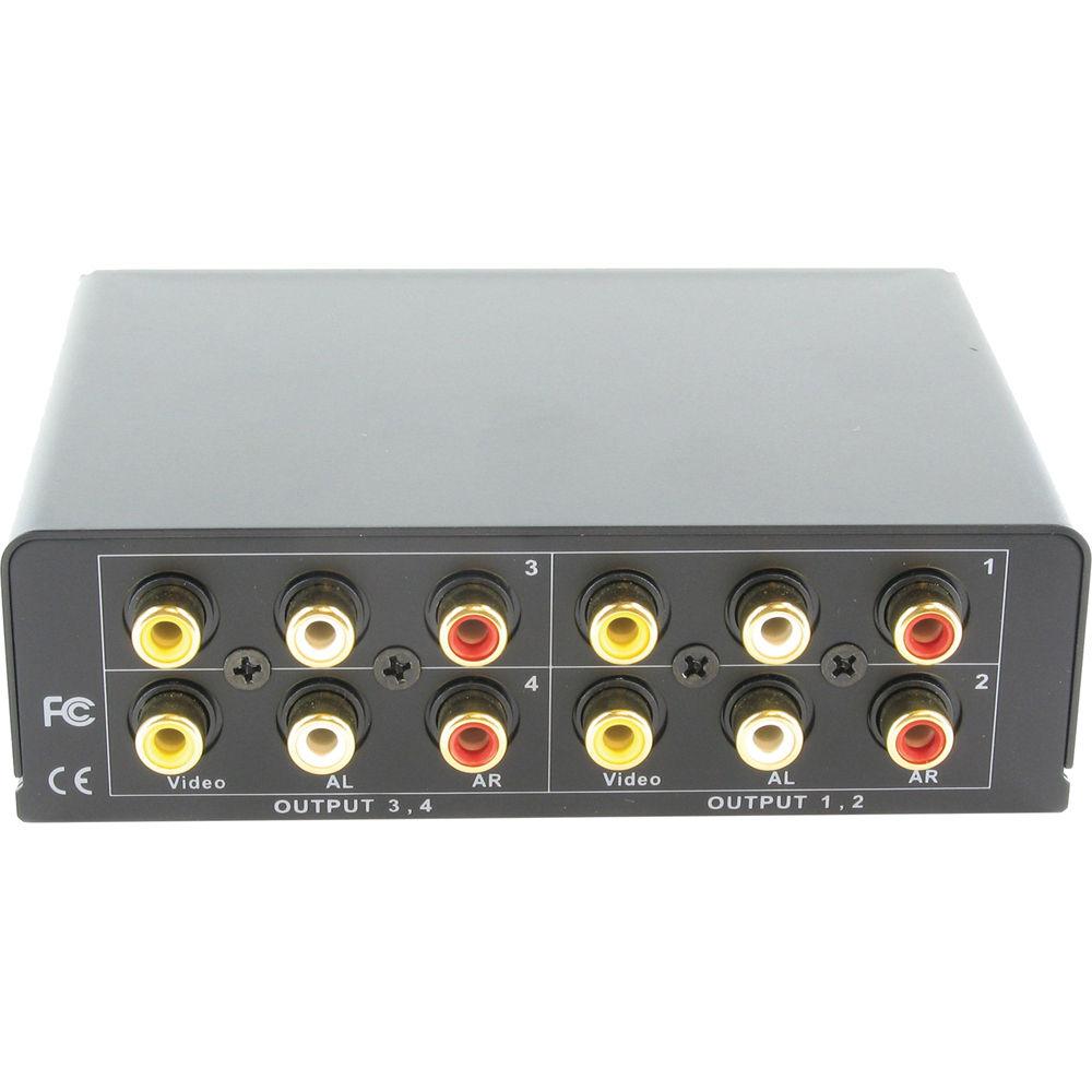 Shinybow SB-3714 1 x 4 Composite Video & Stereo Audio Distribution Amplifier