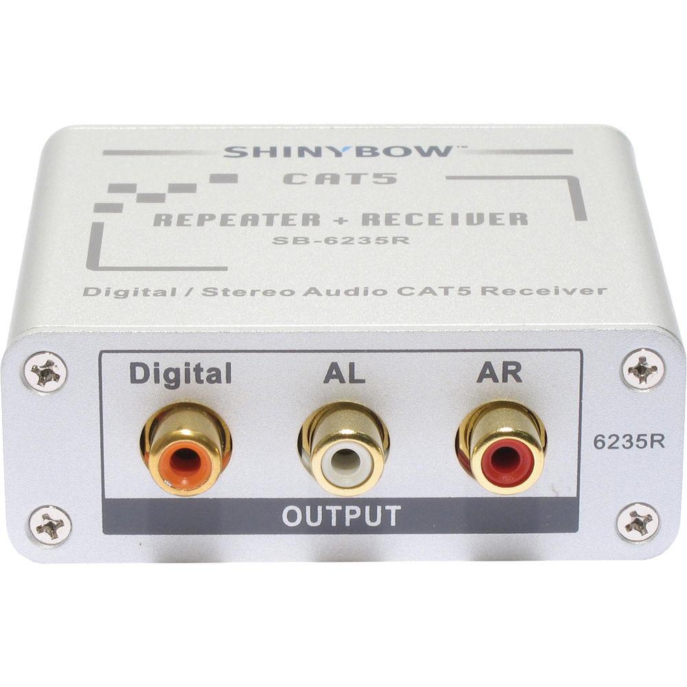Shinybow SB-6235R CAT5 Composite Video Digital Stereo Audio Receiver Repeater