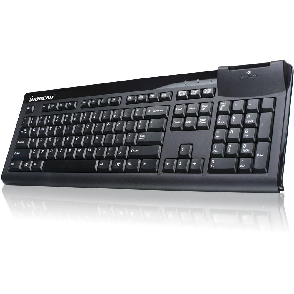 IOGEAR 104-Key Keyboard With Integrated Smart Card Reader