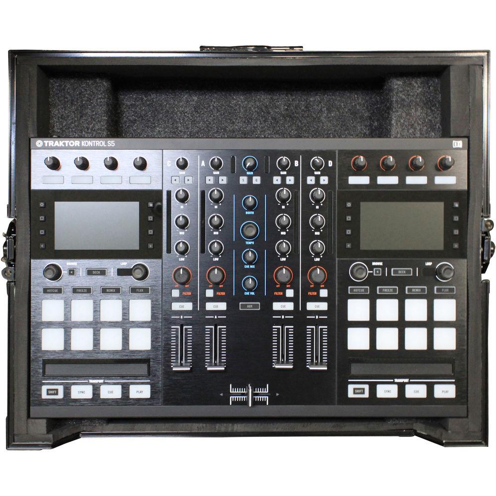 Odyssey Innovative Designs FRTS4BL Traktor Kontrol S4 DJ MIDI Controller Flight Ready Series Black Label Case