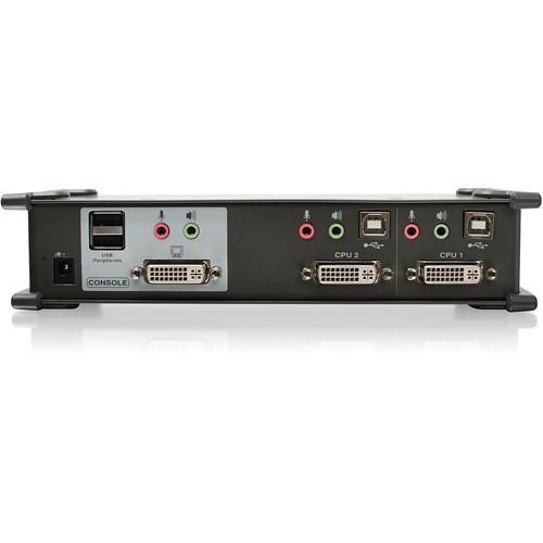 IOGEAR GCS1102 2-Port USB DVI KVMP Switch with Audio and Cables