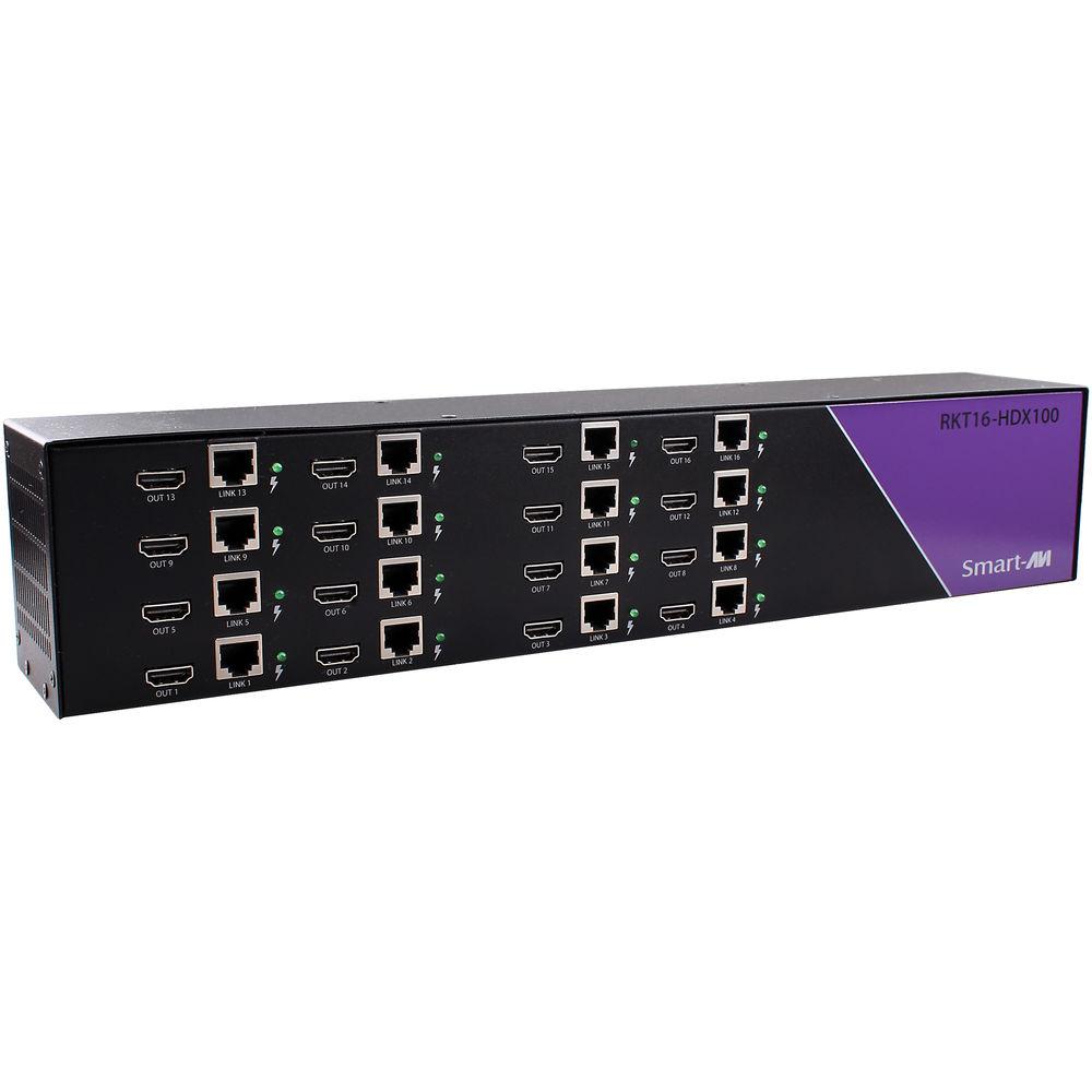 Smart-AVI RKT16-HDX100S 16-Port HDMI over CAT5e 6 Extender