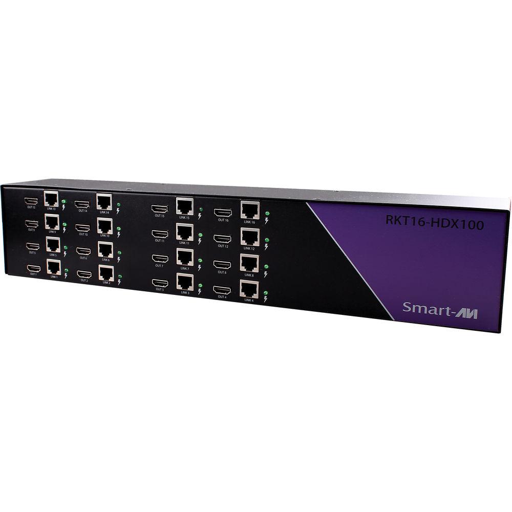 Smart-AVI RKT16-HDX100S 16-Port HDMI over CAT5e 6 Extender
