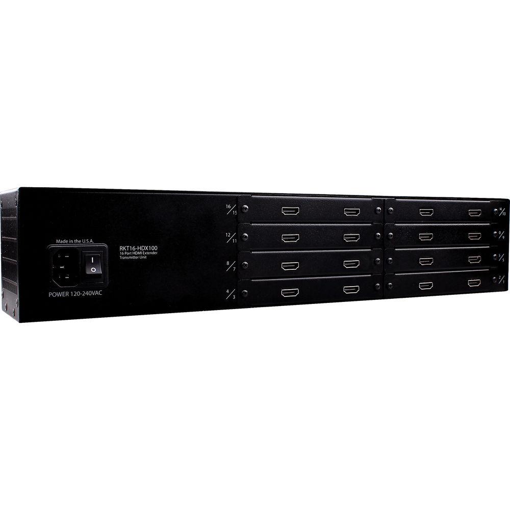 Smart-AVI RKT16-HDX100S 16-Port HDMI over CAT5e 6 Extender