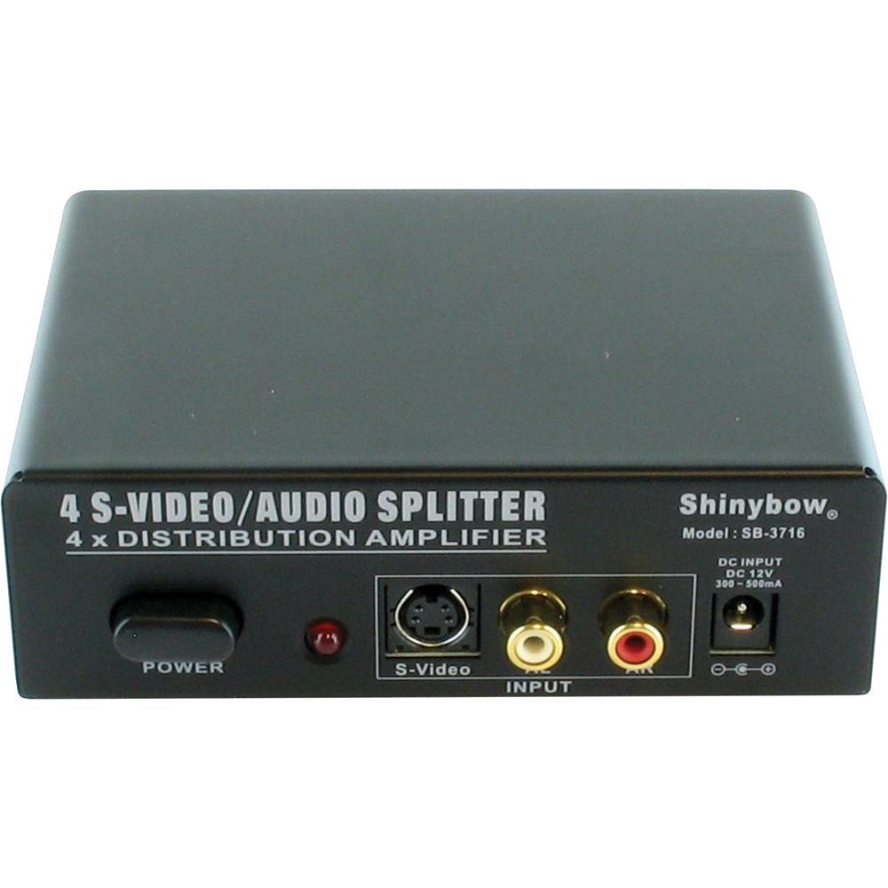 Shinybow SB-3716 1 x 4 S-Video & Stereo Audio Distribution Amplifier