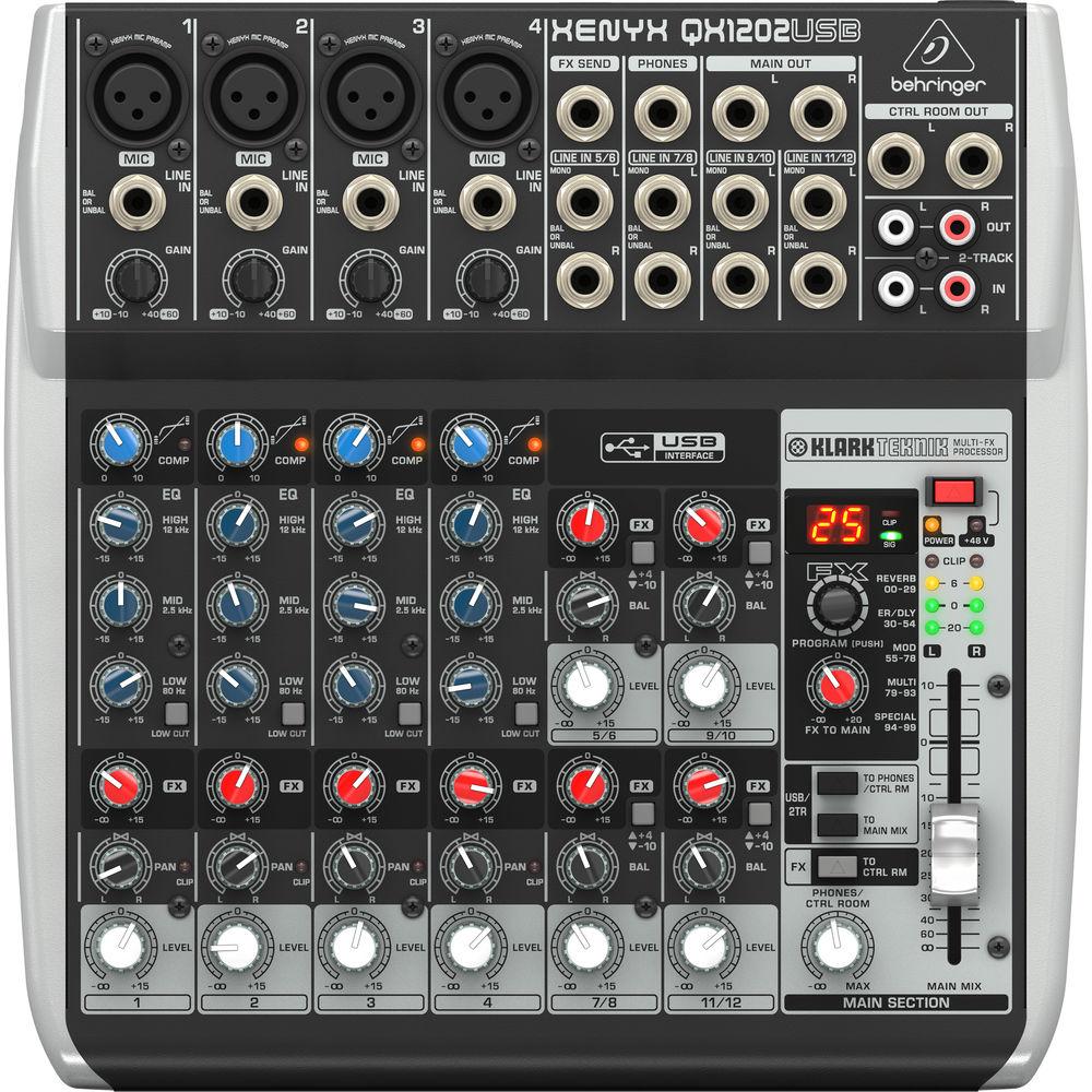 Behringer XENYX QX1202USB 12-Channel USB Mixer with Multi-FX Processor