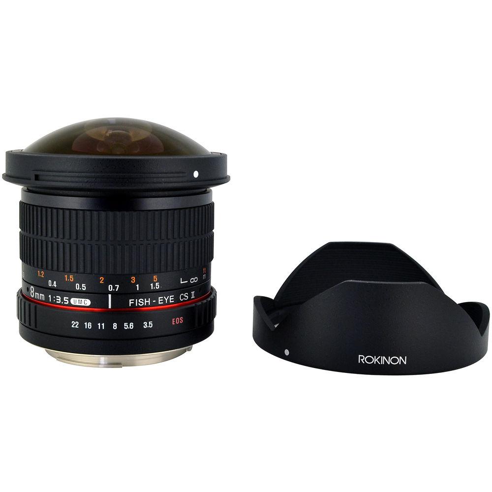 Rokinon 8mm f 3.5 HD Fisheye Lens with Removable Hood for Canon