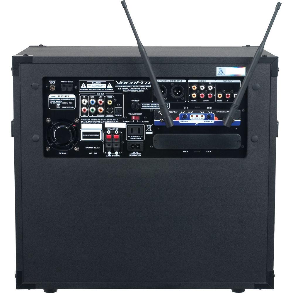 VocoPro HERO-REC 3 120W 4-Channel Multi-Format Portable PA System with Digital Recorder & 2 VHF Wireless Mics