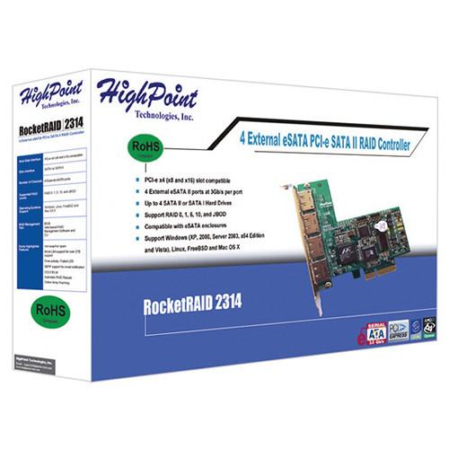 HighPoint Rocket SATA 3 Gbps 4 Port eSATA PCI Express x4 RAID HBA