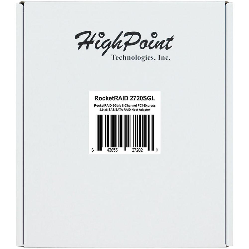 HighPoint RocketRAID 2720SGL PCI-Express 2.0 6Gbps SAS RAID Controller Card Interface