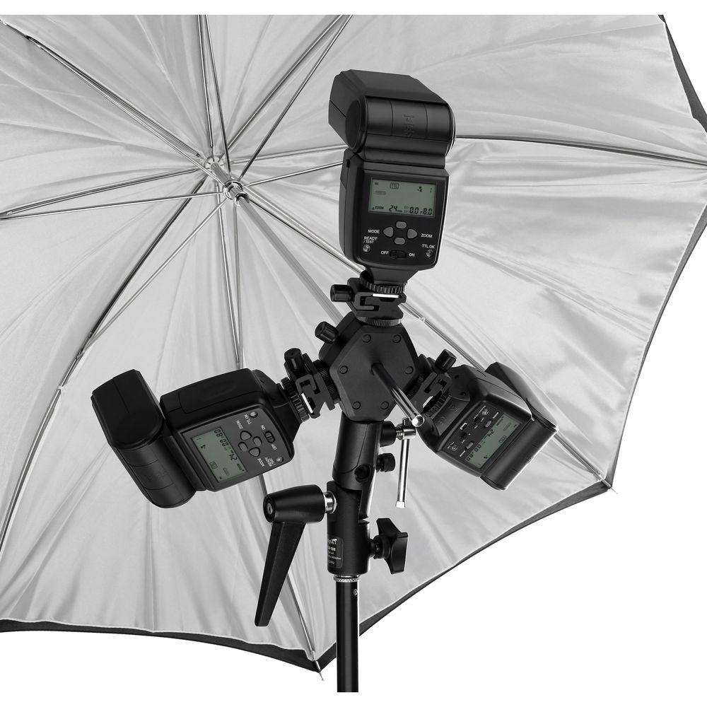 Impact FA-330L Adjustable Locking Triple Flash Adapter with Umbrella Socket