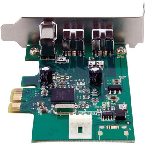 StarTech 3-Port 2b 1a 1394 Low Profile PCI Express FireWire Adapter Card