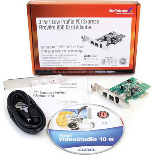 StarTech 3-Port 2b 1a 1394 Low Profile PCI Express FireWire Adapter Card