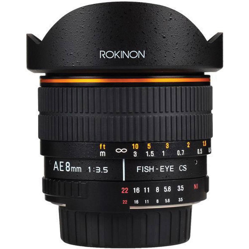 Rokinon 8mm Ultra Wide Angle f 3.5 Fisheye Lens for Nikon w Focus Confirm Chip