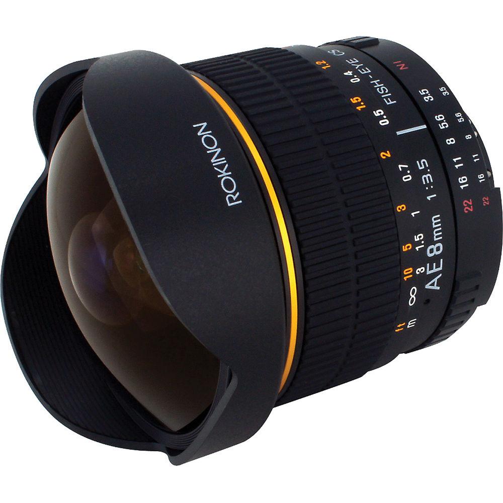 Rokinon 8mm Ultra Wide Angle f 3.5 Fisheye Lens for Nikon w Focus Confirm Chip