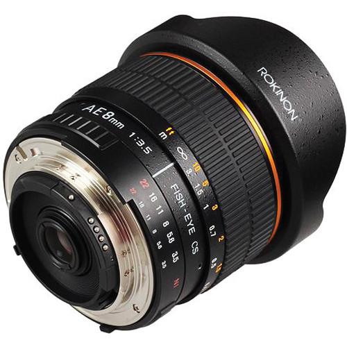 Rokinon 8mm Ultra Wide Angle f 3.5 Fisheye Lens for Nikon w Focus Confirm Chip