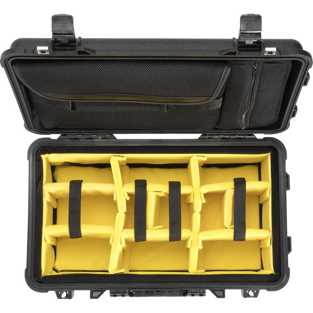 Pelican 1510SC Studio Case with Lid Organizer and Yellow Divider Set