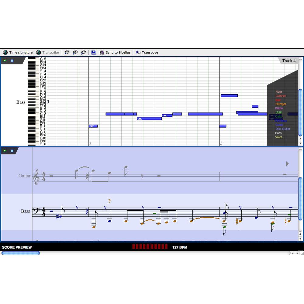 Sibelius AudioScore Ultimate 7 - Polyphonic Music Recognition and Transcription Software